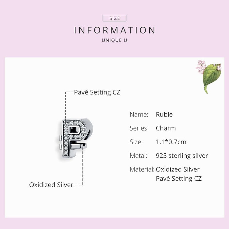 925 Sterling Silver Ruble Bead Pendant For Diy Bracelets & Necklaces