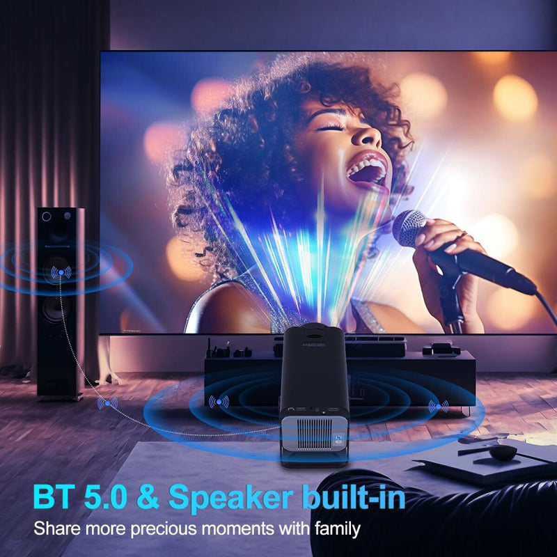 1080P 390 Lumens 4K Android 11 Projector With Wifi 6 And Bluetooth 5.0 - Supports Miracast Airplay And Dlna - Hy320