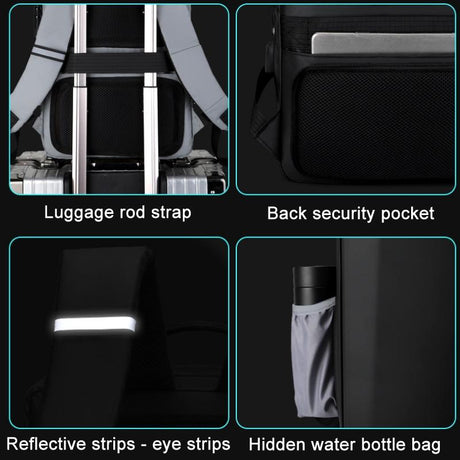 17.3 Silver Gaming Backpack with Hard Shell for Computers