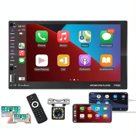 7 Inch Car Mp5 Player With Bluetooth & 12 Light Camera - Universal Fit