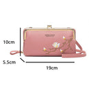 Black Embroidered Crossbody Wallet With Large Capacity - Pink