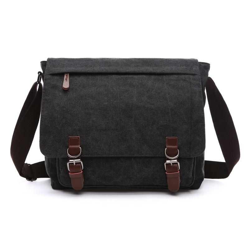 Black Canvas Business Messenger Bag Large