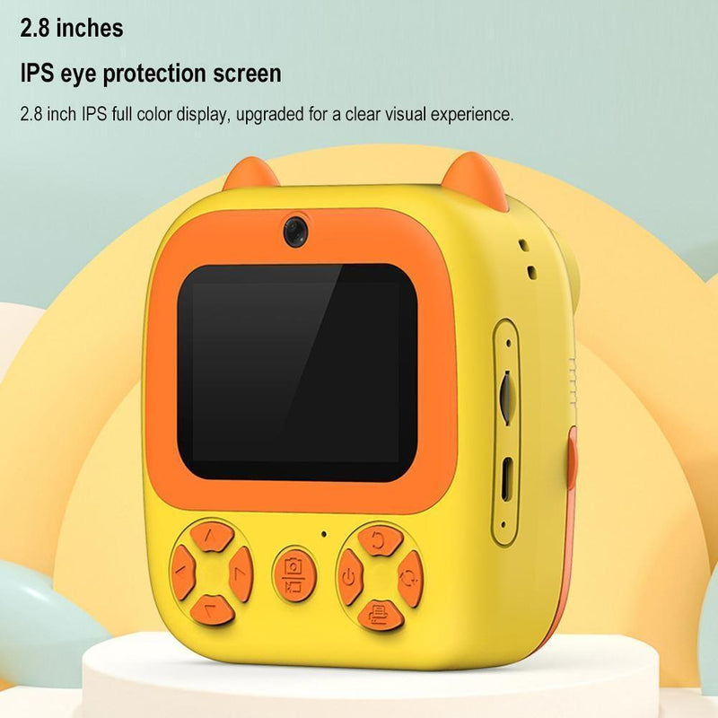 Instant Print Camera With Dual Lens - 2.8 Screen For Kids Blue