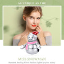 925 Sterling Silver Snowman Bead Pendant For Diy Bracelets & Necklaces