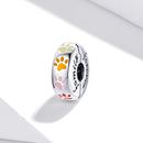 925 Sterling Silver Colorful Paw Print Beads For Diy Bracelets & Necklaces