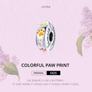925 Sterling Silver Colorful Paw Print Beads For Diy Bracelets & Necklaces