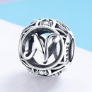 925 Sterling Silver 26 English Letter Beads For Diy Bracelets & Necklaces Style - N