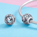 925 Sterling Silver 26 English Letter Beads For Diy Bracelets & Necklaces Style - N