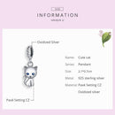 925 Sterling Silver Adorable Cat Pendant For Diy Bracelets & Necklaces