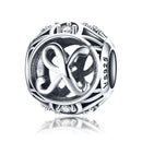925 Sterling Silver 26 English Letter Beads For Diy Bracelets & Necklaces Style - X