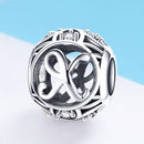 925 Sterling Silver 26 English Letter Beads For Diy Bracelets & Necklaces Style - X