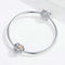 925 Sterling Silver Heart Beaded Clover Bracelet Charm