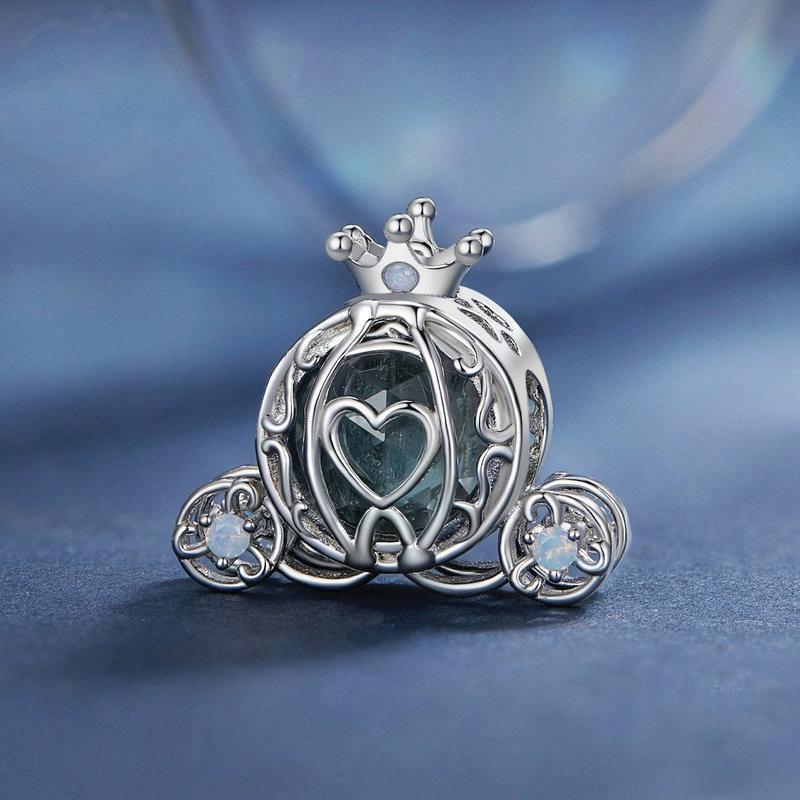 925 Sterling Silver Pumpkin Charm For Diy Bracelets