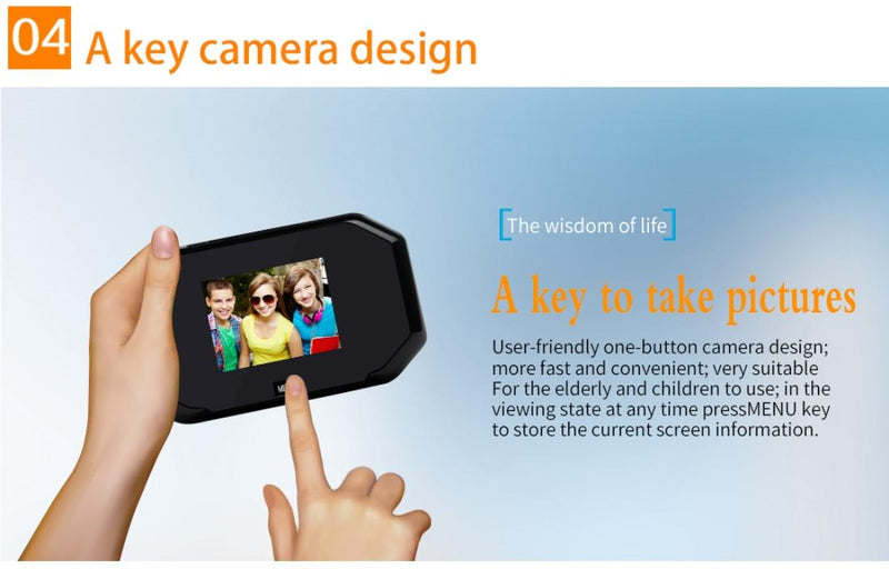 3 Screen 1.0Mp Security Camera With Door Peephole & Tf Card Support - Black