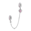 925 Sterling Silver Heart Zircon Safety Chain For Diy Bracelets & Necklaces