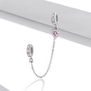 925 Sterling Silver Heart Zircon Safety Chain For Diy Bracelets & Necklaces