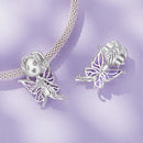 925 Sterling Silver Butterfly Pendant For Diy Bracelets Scc2544