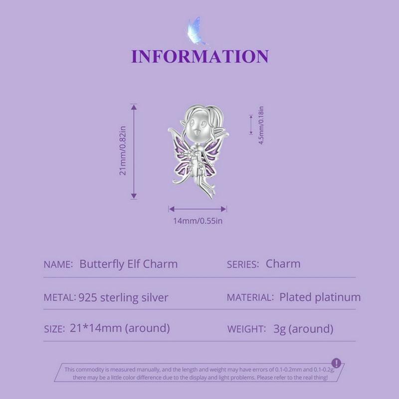 925 Sterling Silver Butterfly Pendant For Diy Bracelets Scc2544