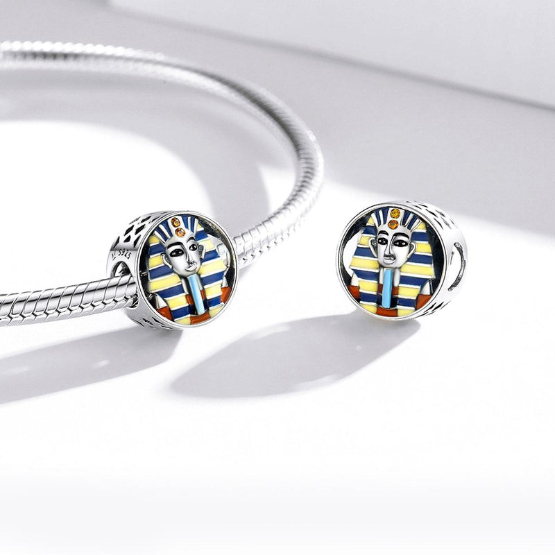 925 Sterling Silver Egyptian Pharaoh Beads For Diy Bracelets & Necklaces