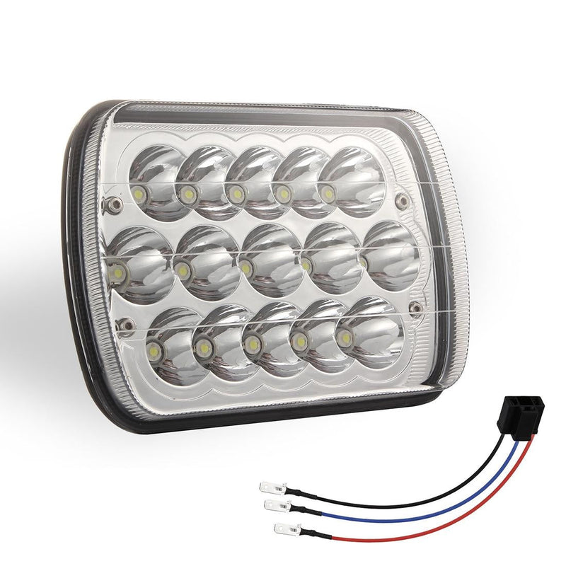 7 Inch 5X7 H4 15W Dc 9 - 30V 1500Lm Ip67 Car Truck Off - Road Vehicle Led Work Lights / Headlight With 15Leds Lamps