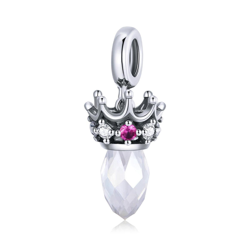 925 Sterling Silver Ornate Crown Pendant For Diy Bracelets & Necklaces