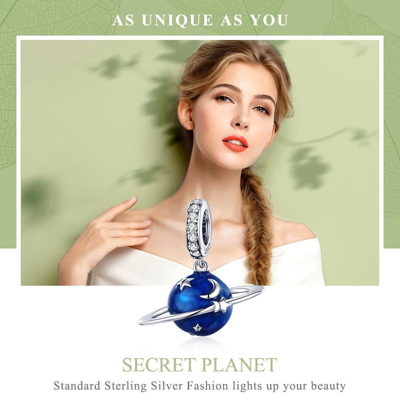 925 Sterling Silver Diy Planet Charm For Bracelets