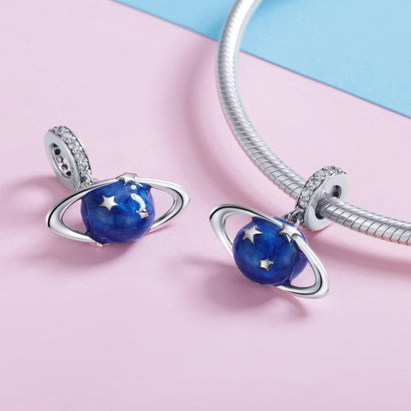 925 Sterling Silver Diy Planet Charm For Bracelets