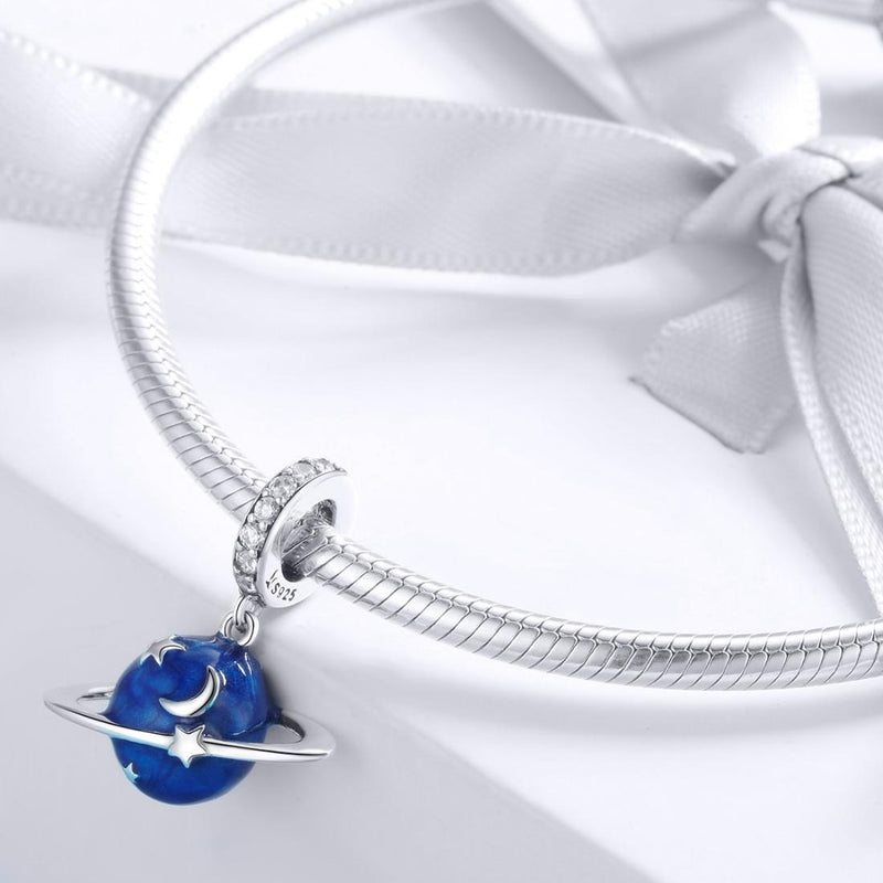 925 Sterling Silver Diy Planet Charm For Bracelets