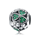 925 Sterling Silver Green Clover Bead For Diy Bracelets