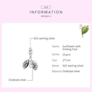 925 Sterling Silver Smiling Sunflower Pendant For Diy Bracelets & Necklaces