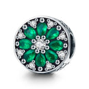 925 Sterling Silver Green Bead Pendant For Diy Bracelet Or Necklace