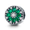 925 Sterling Silver Green Bead Pendant For Diy Bracelet Or Necklace