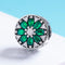 925 Sterling Silver Green Bead Pendant For Diy Bracelet Or Necklace