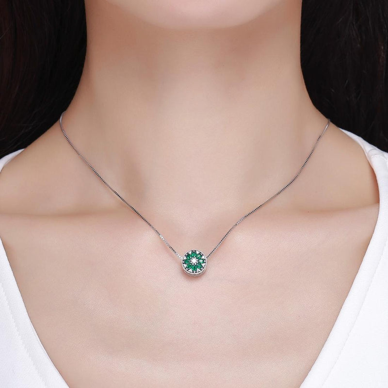 925 Sterling Silver Green Bead Pendant For Diy Bracelet Or Necklace