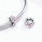 925 Sterling Silver Enamel Flower Charm Bracelet