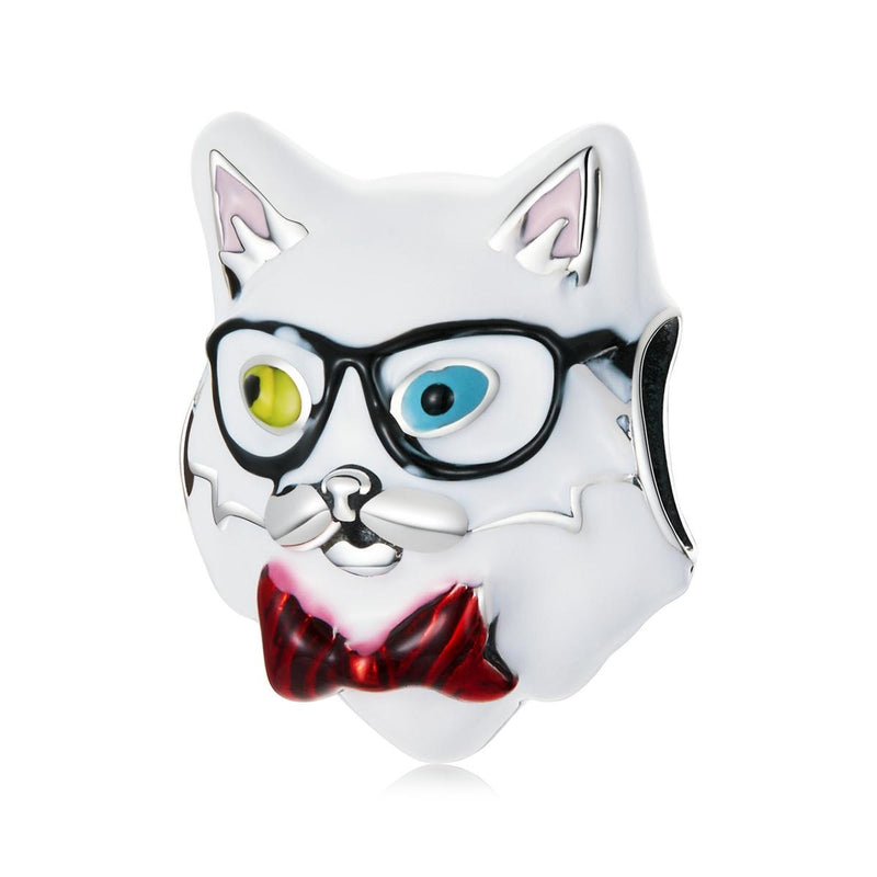 925 Sterling Silver Cat Bead For Diy Bracelet Or Necklace
