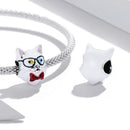 925 Sterling Silver Cat Bead For Diy Bracelet Or Necklace