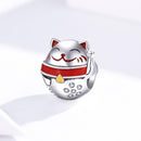 925 Sterling Silver Fortune Cat Beads For Diy Bracelets & Necklaces