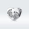 925 Sterling Silver Heart Footprint Beads For Diy Bracelets