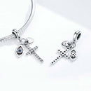 925 Sterling Silver Cross Charm For Diy Bracelets