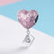 925 Sterling Silver Romantic Love Letter Heart Bracelet With Zirconium Diamond Beads