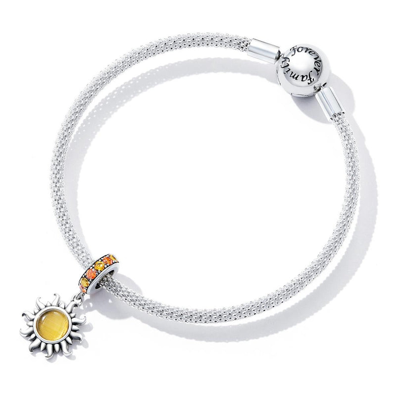 925 Sterling Silver Sun Pendant For Diy Bracelets & Necklaces