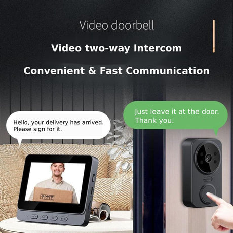 2.4G Wireless Doorbell With 4.3 Ips Screen And Night Vision Camera