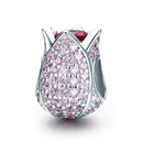 925 Sterling Silver Tulip Bead Bracelet Charm