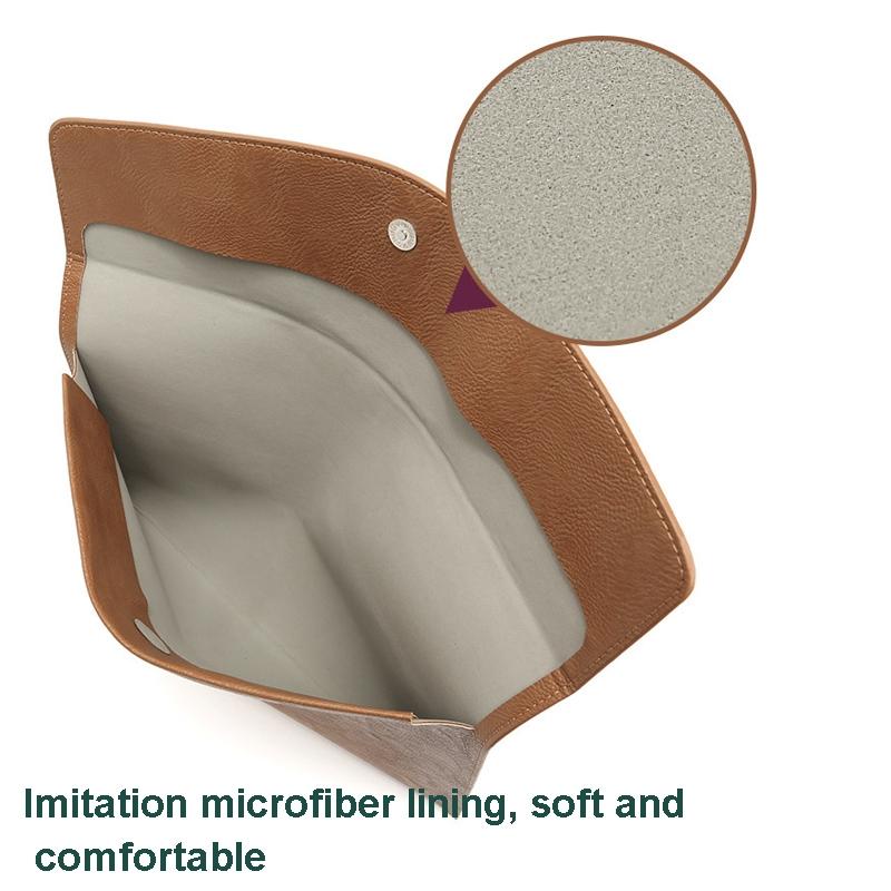 13.3 Inch Laptop Sleeve & Power Bag - Litchi Pattern Pu Leather Dark Brown