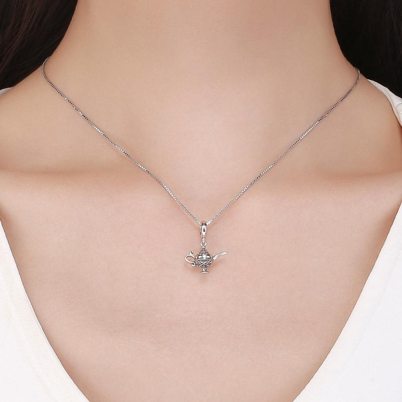 925 Sterling Silver Beaded Magic Lamp Bracelet Charm