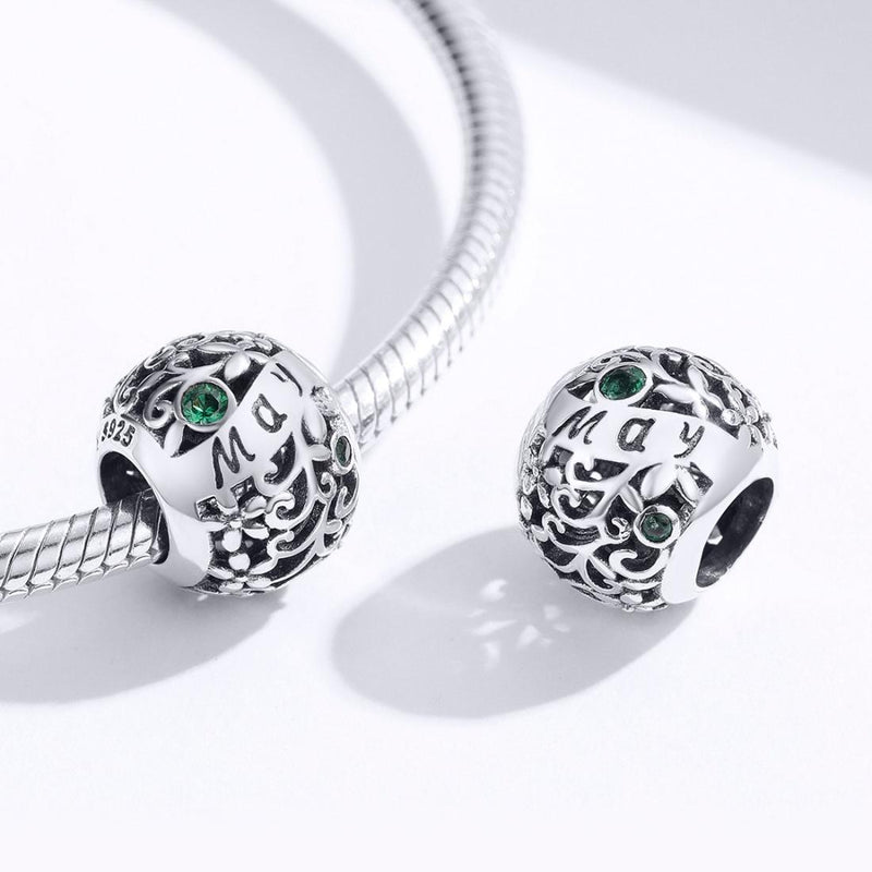 925 Sterling Silver 12 Birthstone Diy Bracelet Necklace May Style - May