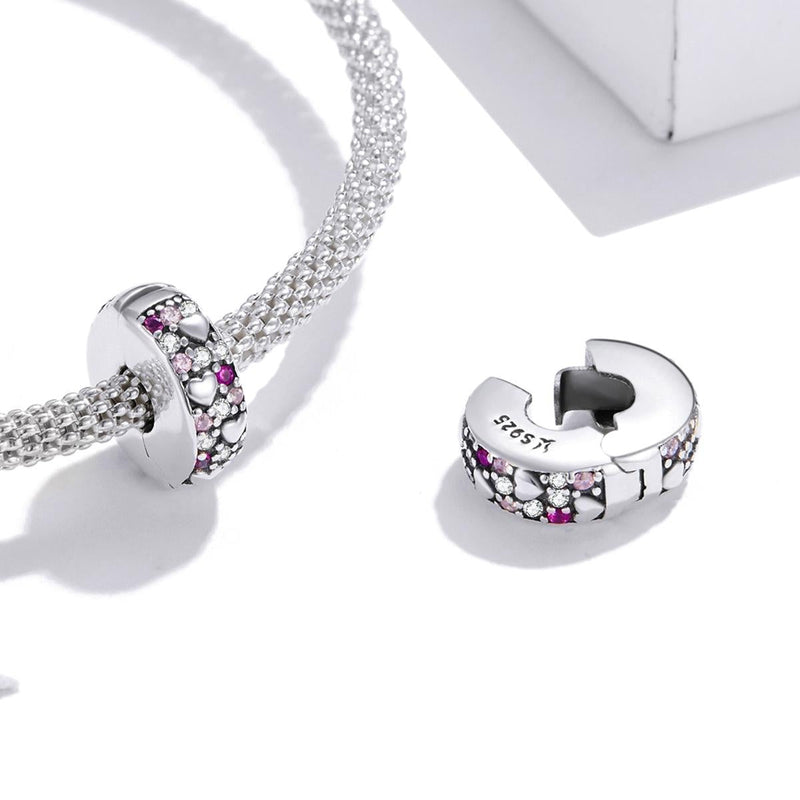 925 Sterling Silver Sparkling Love Beads For Diy Bracelets & Necklaces