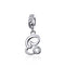 925 Sterling Silver Personalized Letter Pendant For Diy Bracelets And Necklaces Style - E