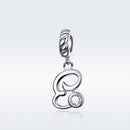 925 Sterling Silver Personalized Letter Pendant For Diy Bracelets And Necklaces Style - E